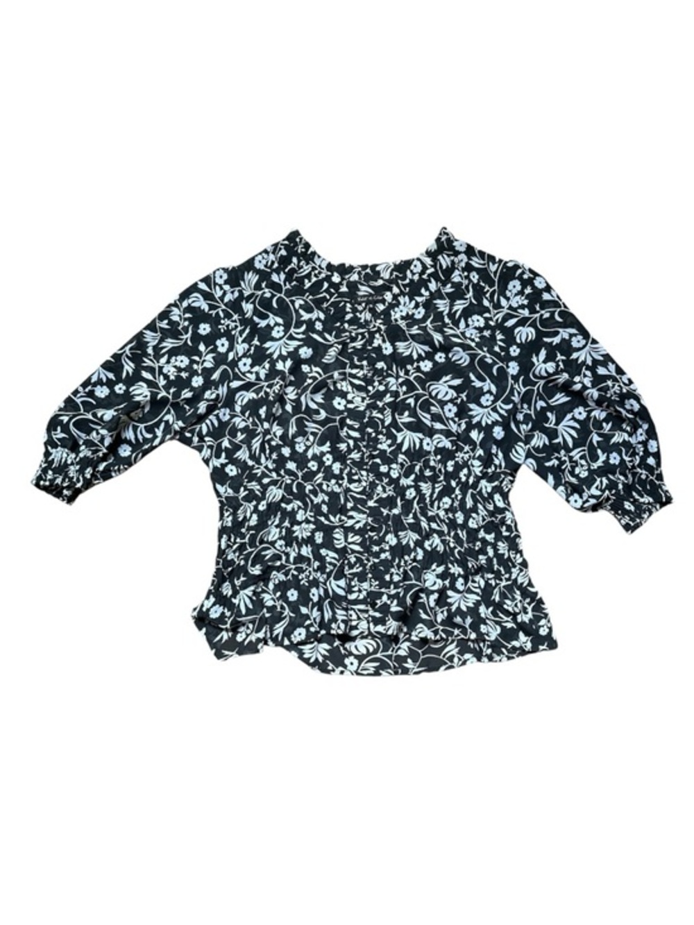 Violet & Claire, size XL, Black and white  Floral Top blouse button up sheet